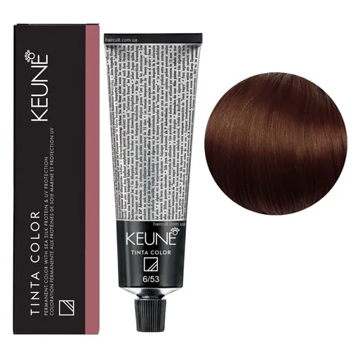 6/53 Темний блондин махагоново-золотистий Фарба перманентна для волосся,  60 мл Permanent Color TINTA COLOR KEUNE
