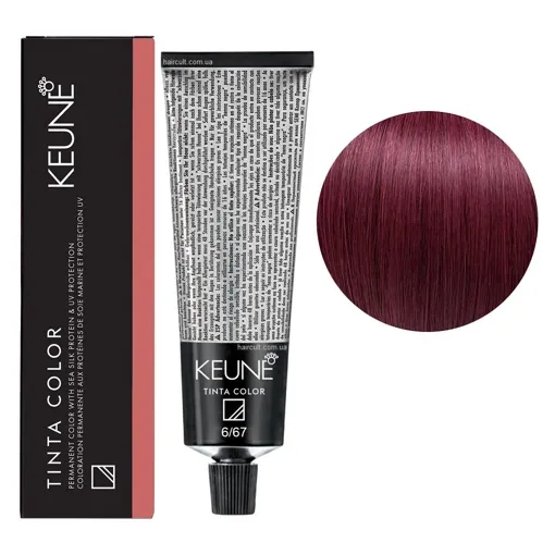 6/67 Темний блондин червоно-фіолетовий Фарба перманентна для волосся,  60 мл Permanent Color TINTA COLOR KEUNE