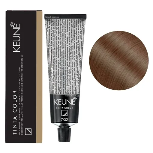 7/32 Середній блондин золотисто-перламутровий Фарба перманентна для волосся,  60 мл Permanent Color TINTA COLOR KEUNE