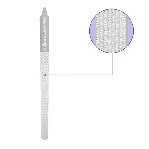 Пилка для нігтів ПРЯМА З РУЧКОЮ лазерна EXPERT 11 (155 мм) FE-11-155 STALEKS PRO