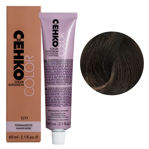 7/77 Блондин коричневий інтенсивний Стійка перманентна крем-фарба для волосся, 60 мл Permament Hair Color EXPLOSION C:EHKO