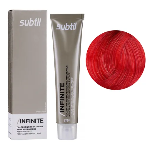 7/64 блондин червоно-мідний Безаміачна стійка крем-фарба для волосся, 60 мл Permanent Hair Color INFINITE SUBTIL