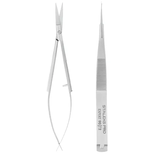 Твізери-мікроножиці для моделювання брів прямі EXPERT 90 TYPE 2 (SE-90/2) STALEKS PRO