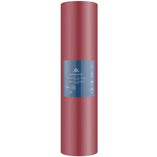 Простирадла одноразові ПЕРФОРОВАНІ 0,6х1,8 м (100 шт), зі спанбонду (1 рулон), колір: РОЖЕВІ Monaco Style