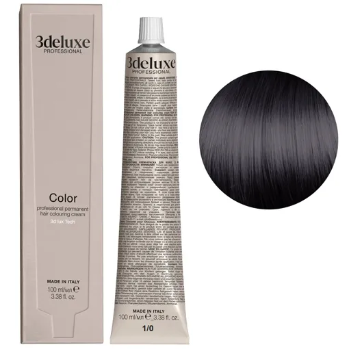 1/0 чорний натуральний Фарба для волосся, 100 мл Permanent Hair Color 3deluxe Professional 