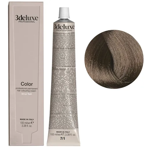 7/1 блондин попелястий Фарба для волосся, 100 мл Permanent Hair Color 3deluxe Professional