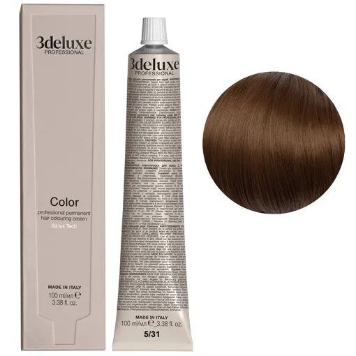 5/31 світло-коричневий золотисто-попелястий Фарба для волосся, 100 мл Permanent Hair Color 3Deluxe Professional