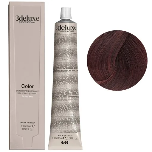 6/66 темний блондин інтенсивний червоний Фарба для волосся, 100 мл Permanent Hair Color 3Deluxe Professional