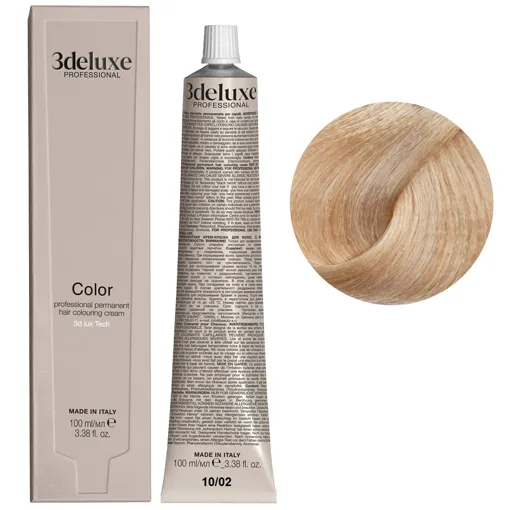10/02 платиновий блондин перлинний Фарба для волосся, 100 мл Permanent Hair Color 3Deluxe Professional