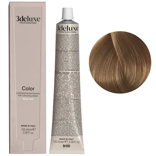 9/00 дуже світлий блондин натуральний інтенсивний Фарба для волосся, 100 мл Permanent Hair Color 3deluxe Professional