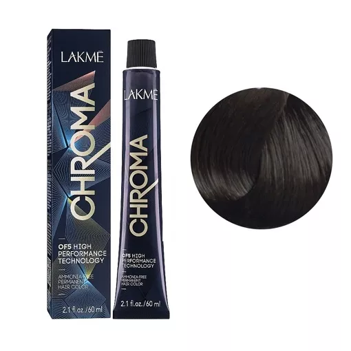 5/60 Крем-фарба для волосся перманентна без аміаку, 60мл Ammonia Free Permanent color CHROMA LAKME