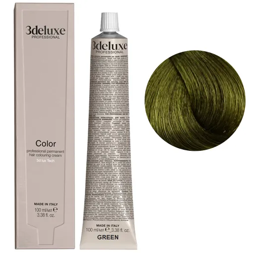 Green Mix (Зелений коректор) Фарба для волосся, 100 мл Permanent Hair Color 3Deluxe Professional