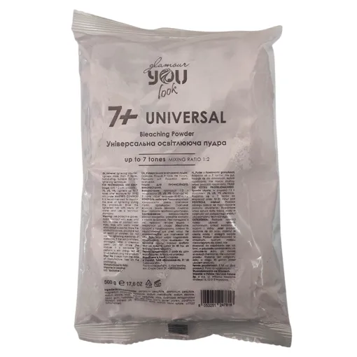 Пудра освітлювальна УНІВЕРСАЛЬНА фіолетова (7 levels), 500 г Bleaching Powder 7+ UNIVERSAL Glamour You look Professional