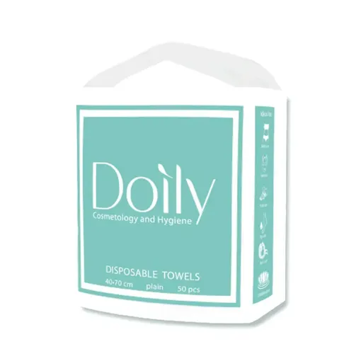 Рушники COMPACT 40*70 см зі спанлейсу 40 г/м2 (В ПАЧЦІ, ГЛАДКІ, білий колір), 50 шт Doily