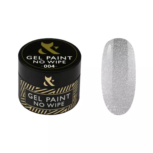 F.O.X Gel Paint No Wipe Гель фарба без липкого шару 5мл №004 Срібло 