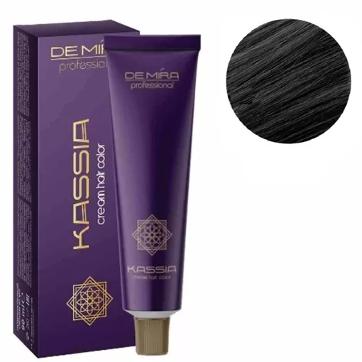 2/0 чорний натуральний Крем-фарба для волосся перманентна, 90мл Cream hair color KASSIA DEMIRA Professional