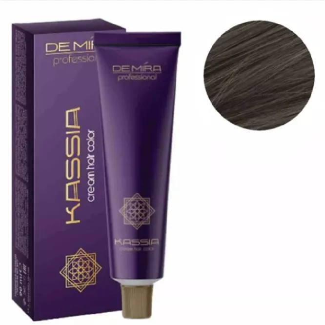 5/1 Середньо-каштановий попелястий Крем-фарба для волосся перманентна, 90мл Cream hair color KASSIA DEMIRA Professional
