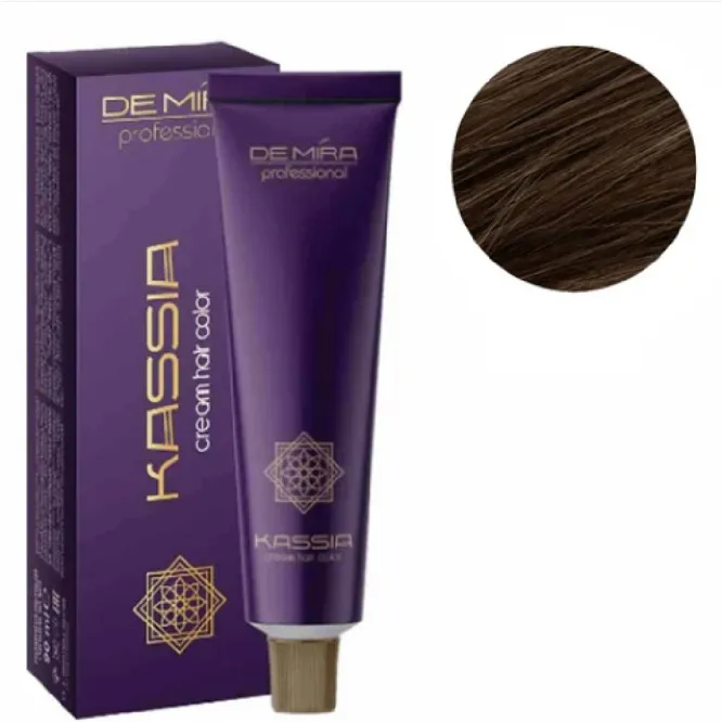 5/37 Середньо-каштановий золотисто-коричневий Крем-фарба для волосся перманентна, 90мл Cream hair color KASSIA DEMIRA Professional