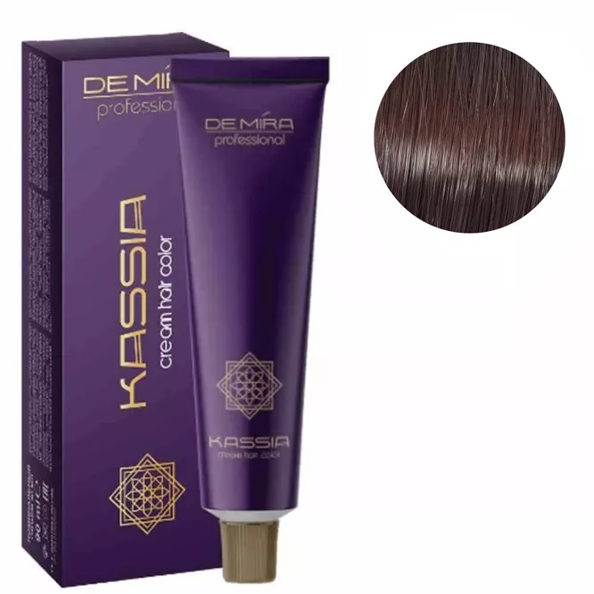 6/76 темний блондин коричнево-фіолетовий Крем-фарба для волосся перманентна, 90мл Cream hair color KASSIA DEMIRA Professional