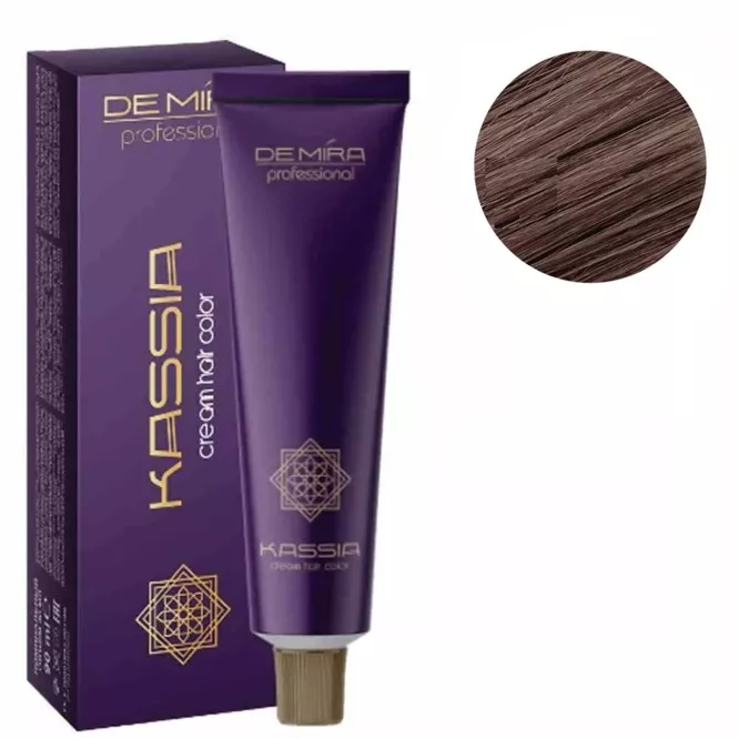 7/71 середній блондин коричнево-попелястий Крем-фарба для волосся перманентна, 90мл Cream hair color KASSIA DEMIRA Professional