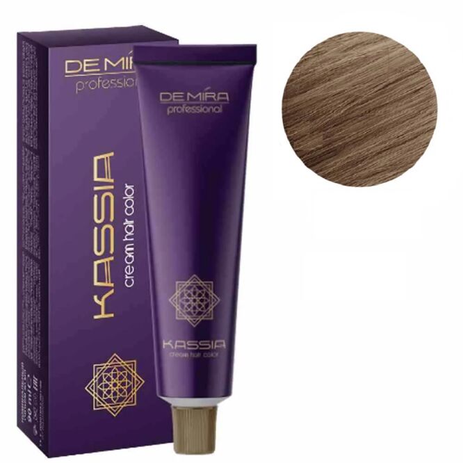 7/76 середній блондин  коричнево-фіолетовий Крем-фарба для волосся перманентна, 90мл Cream hair color KASSIA DEMIRA Professional
