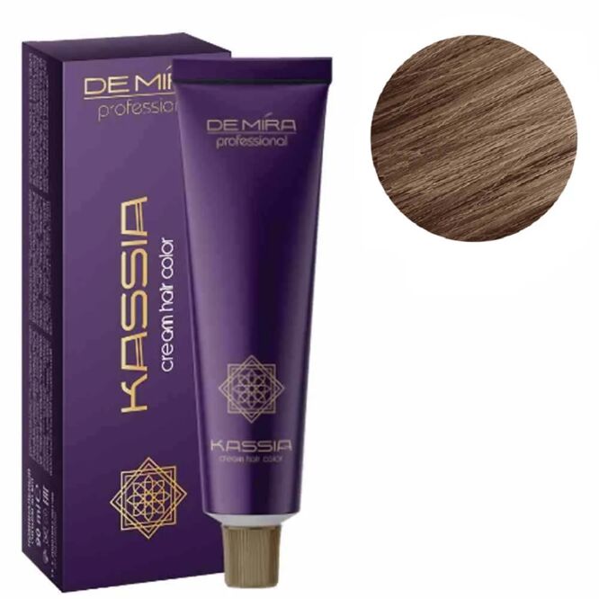 8/76  світлий блондин  коричнево-фіолетовий Крем-фарба для волосся перманентна, 90мл Cream hair color KASSIA DEMIRA Professional