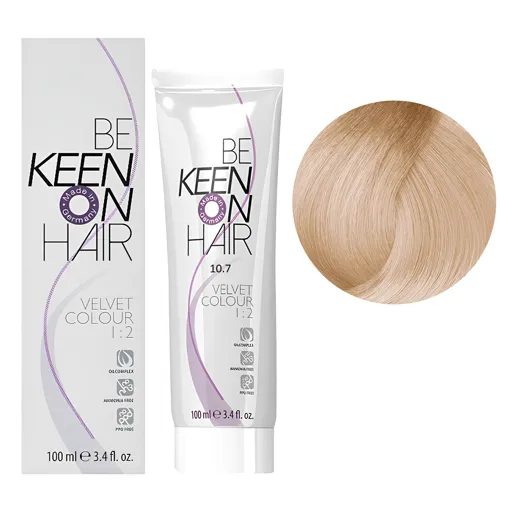 10/7 ультра-світлий коричневий блондин Перманентна крем-фарба без аміаку, 100 мл VELVET COLOUR KEEN