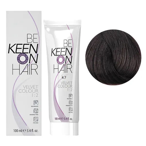 4/7 мокка Перманентна крем-фарба без аміаку, 100 мл VELVET COLOUR KEEN