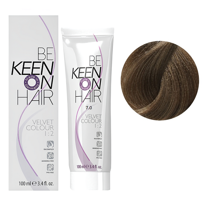 7/0 натуральний блондин Перманентна крем-фарба без аміаку, 100 мл VELVET COLOUR KEEN