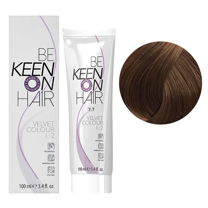 7/7 карамель Перманентна крем-фарба без аміаку, 100 мл VELVET COLOUR KEEN