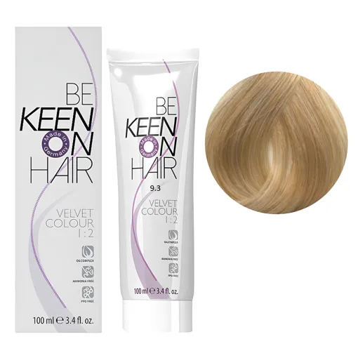 9/3 світло-золотистий блондин Перманентна крем-фарба без аміаку, 100 мл VELVET COLOUR KEEN