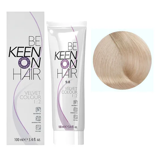 9/8 світлий перлиний блондин Перманентна крем-фарба без аміаку, 100 мл VELVET COLOUR KEEN