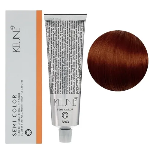 6/43 Темний блондин мідно-золотистий Фарба для тонування волосся без аміаку,  60 мл Demi-Permanent Color SЕМІ COLOR KEUNE