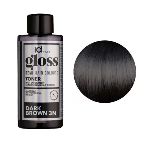 3N (3/0) Dark Brown Деміперманентна рідка фарба для волосся без аміаку, 75 мл Demi Hair Colours TONER GLOSS ID Hair