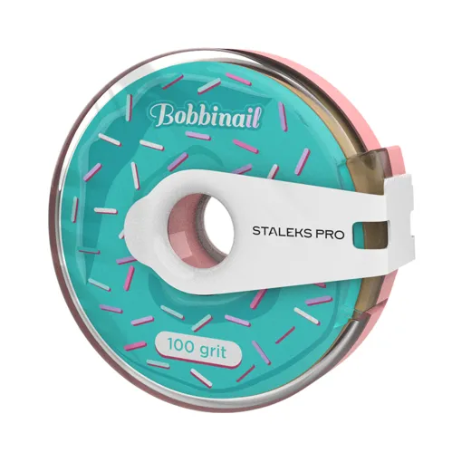 Змінний файл-стрічка на клейовій основі в пластиковій котушці Bobbinail EXPERT 100 грит (7 метрів) AT-100 STALEKS PRO
