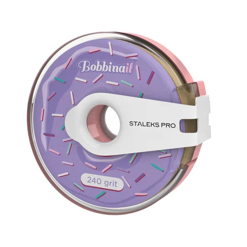 Змінний файл-стрічка на клейовій основі в пластиковій котушці Bobbinail EXPERT 240 грит (7 метрів) AT-240 STALEKS PRO