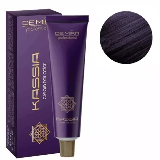 2/65 чорний фіолетово-червоний Крем-фарба для волосся перманентна, 90мл Cream hair color KASSIA DEMIRA Professional