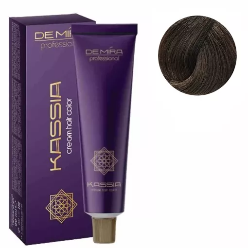 6/7 темний блондин коричневий Крем-фарба для волосся перманентна, 90мл Cream hair color KASSIA DEMIRA Professional