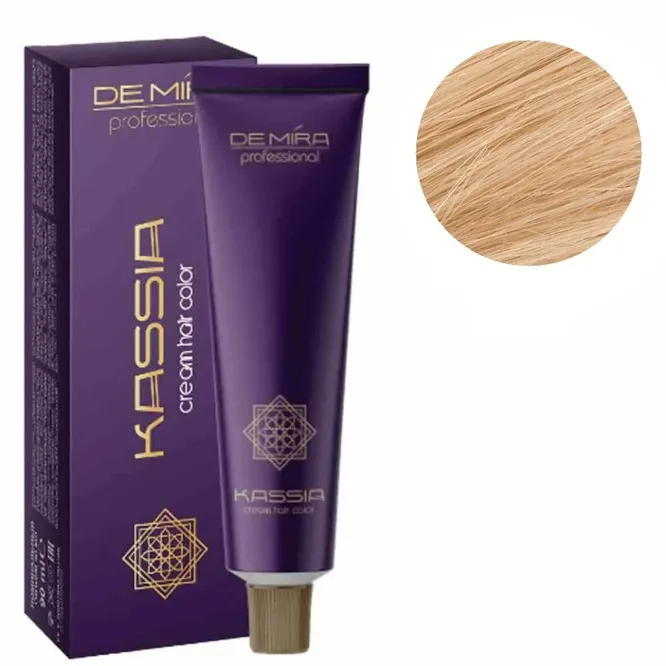 9/7 дуже світлий блондин коричневий Крем-фарба для волосся перманентна, 90мл Cream hair color KASSIA DEMIRA Professional