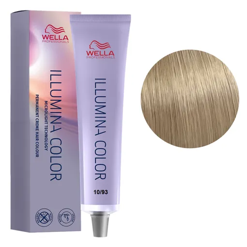 10/93 дуже яскравий блондин золотистий сандре Стійка крем-фарба для волосся, 60 мл ILLUMINA COLOR Wella Professionals
