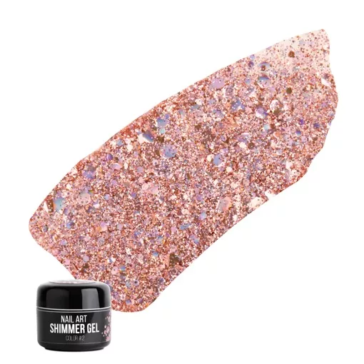 NUB SHIMMER GEL Гель для дизайну 5 г №2 Рожевий 