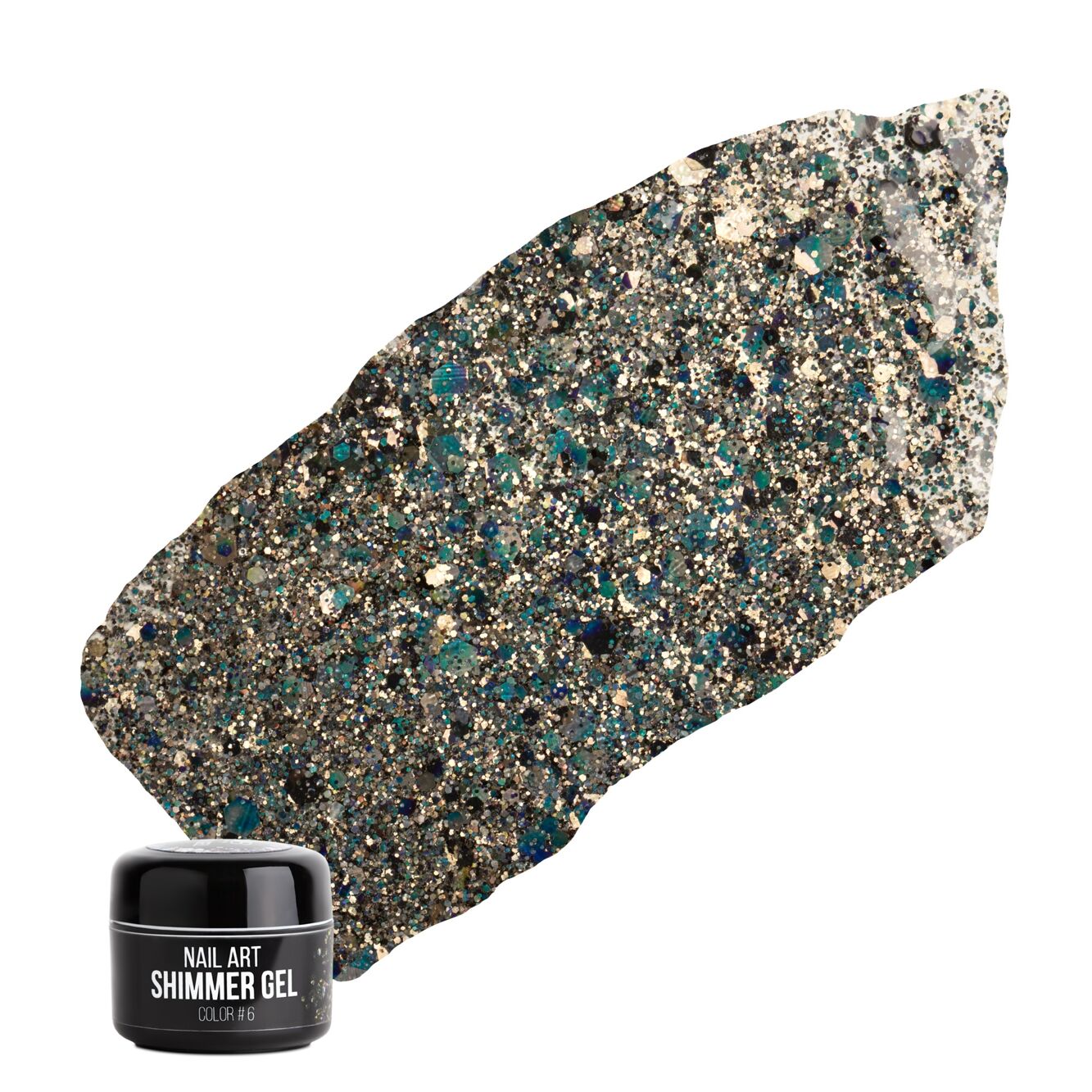 NUB SHIMMER GEL Гель для дизайну 5 г №6 Чорний 