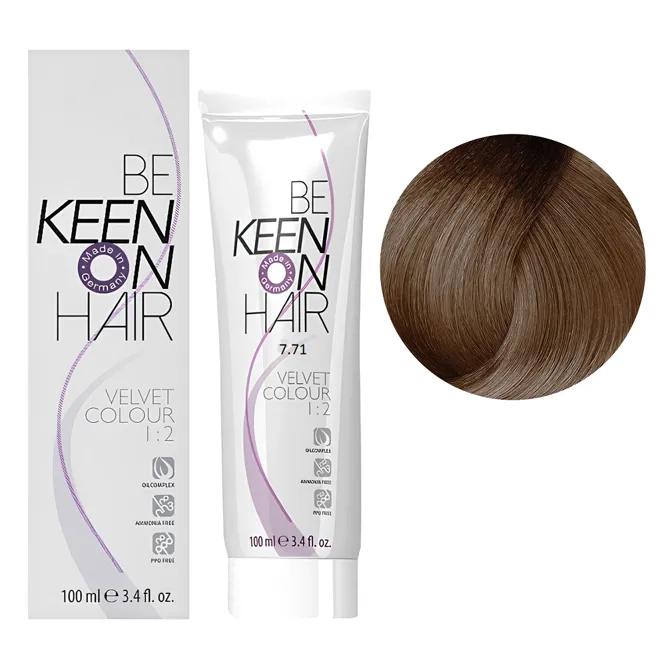 7/71 коралово-коричневий Перманентна крем-фарба без аміаку, 100 мл VELVET COLOUR KEEN