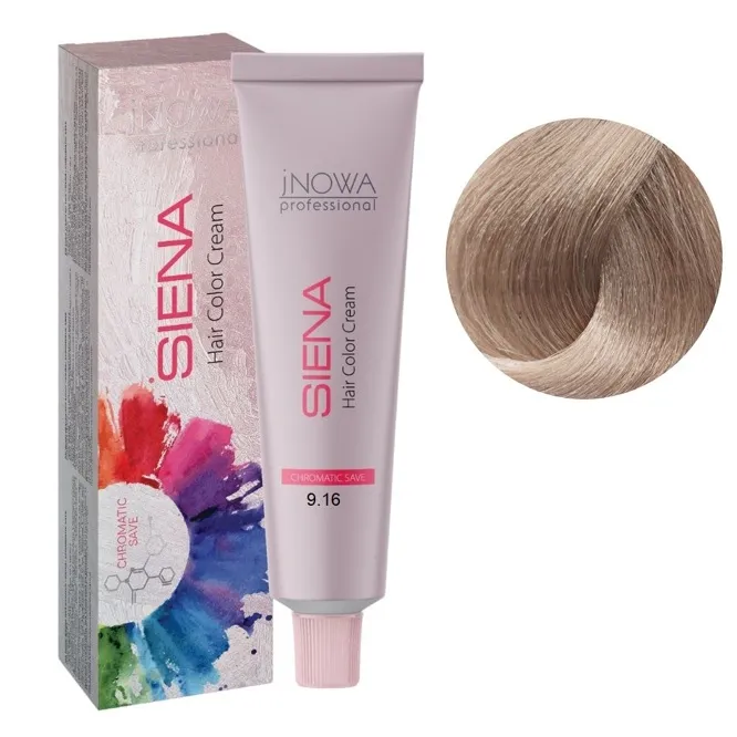 9/16 дуже світлий блондин попелясто-фіолетовий  Фарба для волосся стійка, 90мл  SIENA Chromatic Save jNOWA Professiona