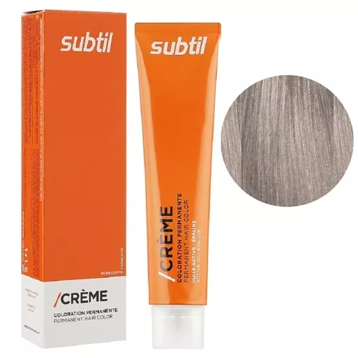 9/1 дуже світлий блондин попелястий Стійка фарба 60 мл CREME Permanent Hair Color Subtil  