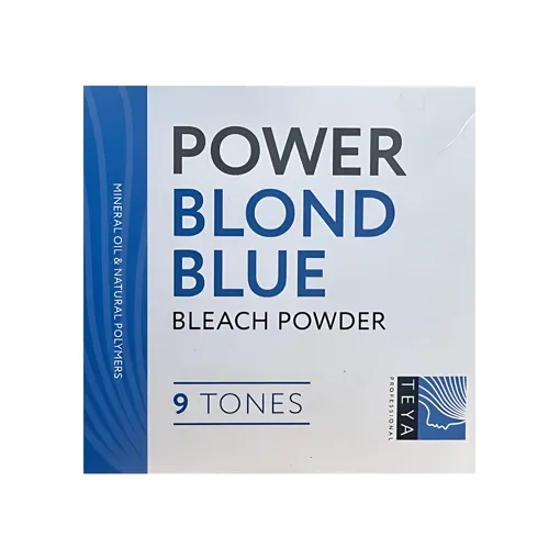 Пудра для знебарвлення волосся блакитна (9 levels), 500 мл POWER BLOND BLUE Bleach Powder TEYA Professional