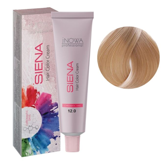 12/0 екстра-світлий блондин натуральний Фарба для волосся стійка, 90мл  SIENA Chromatic Save jNOWA Professional 