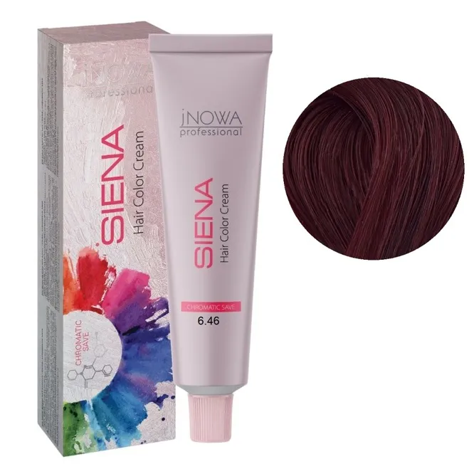 6/46 темний блондин червоно-фіолетовий Фарба для волосся стійка, 90мл  SIENA Chromatic Save jNOWA Professiona