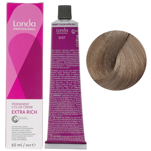 8/97 світлий блондин сандре коричневий Стійка фарба для волосся, 60 мл Permanent Color Londa Professional
