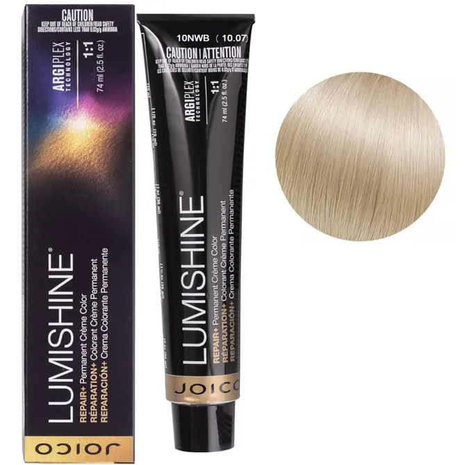 10NWB (10,07) Перманентна крем-фарба для волосся, 74 мл Permanent Creme Color Repair+ LumiShine JOICO